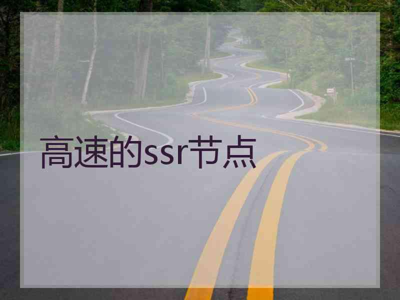 高速的ssr节点