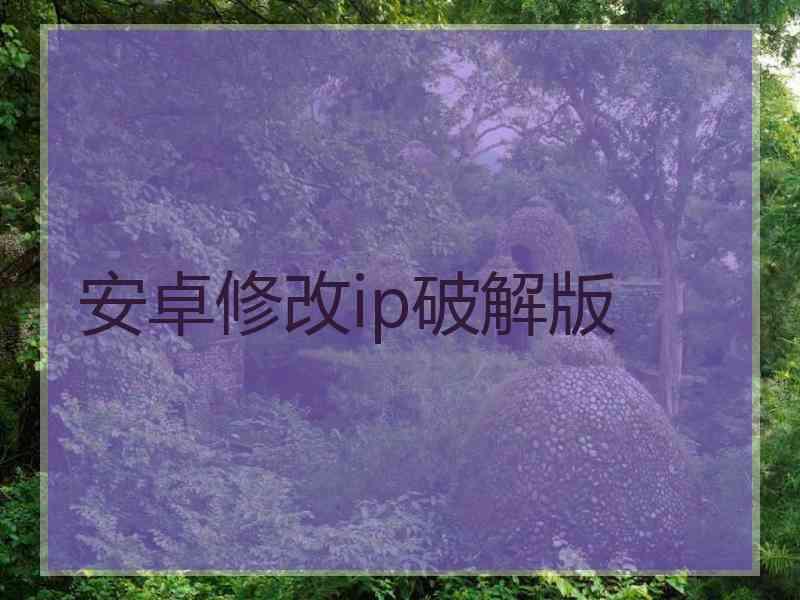 安卓修改ip破解版 安卓修改ip破解版
