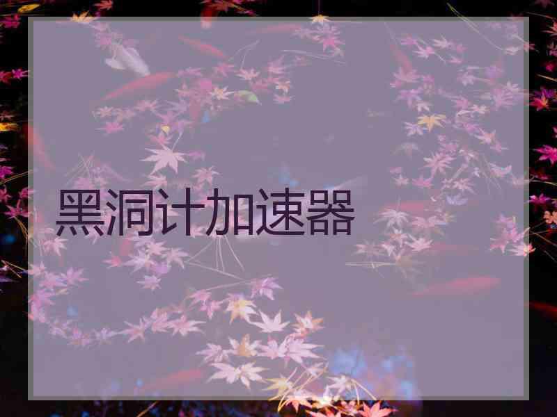 黑洞计加速器 黑洞计加速器