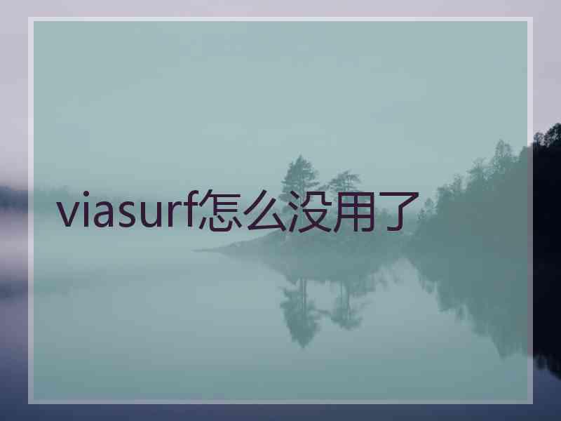 viasurf怎么没用了 viasurf怎么没用了
